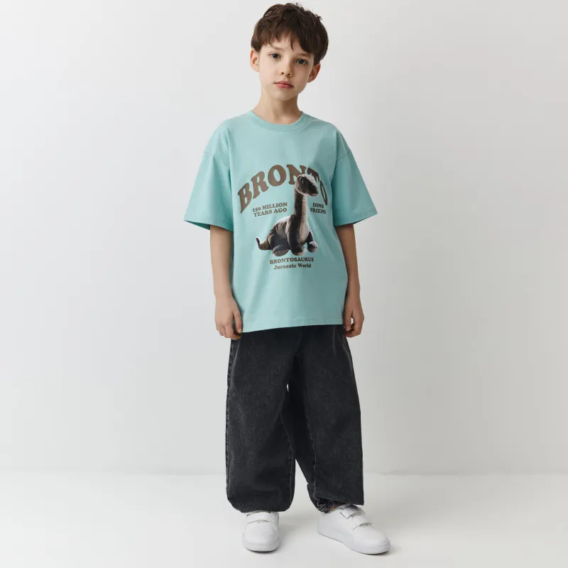 Балалар джинс шалбары, өлшемі 104 см, ұлдарға арналған, мақта, қара, Alvaro