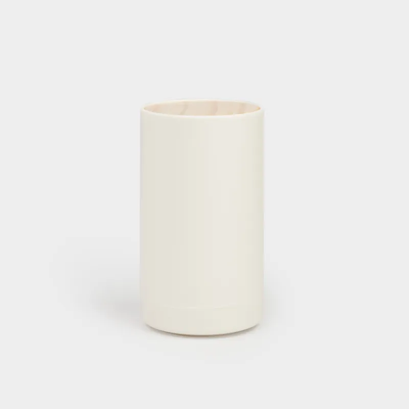 Құлақ таяқшаларына арналған контейнер, 12 см, пластик/ағаш, ақ, White style