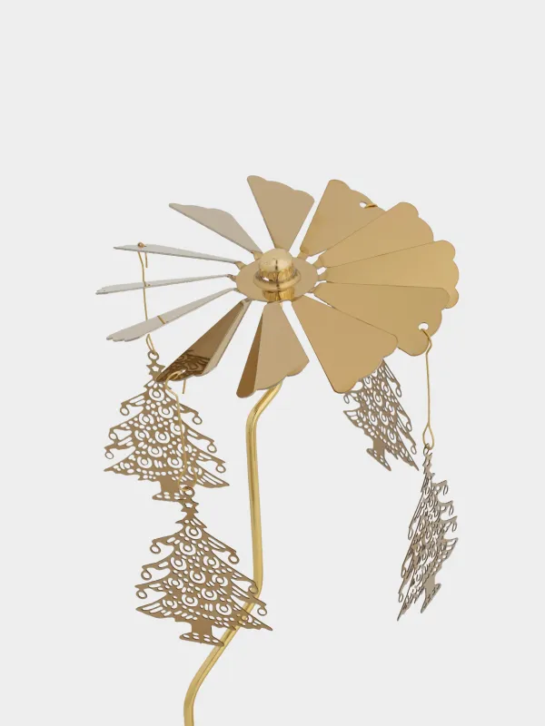 Шам тұғыры, 19 см, металл, сопақ, алтын, Шыршалар, Fantastic gold, image-2