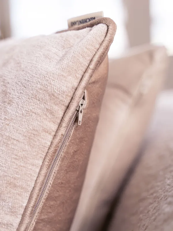 Сәндік жастық, 45х45 см, шенилл/барқыт, сұр-сарғылт-қоңыр, инелік, Dragonfly, image-5