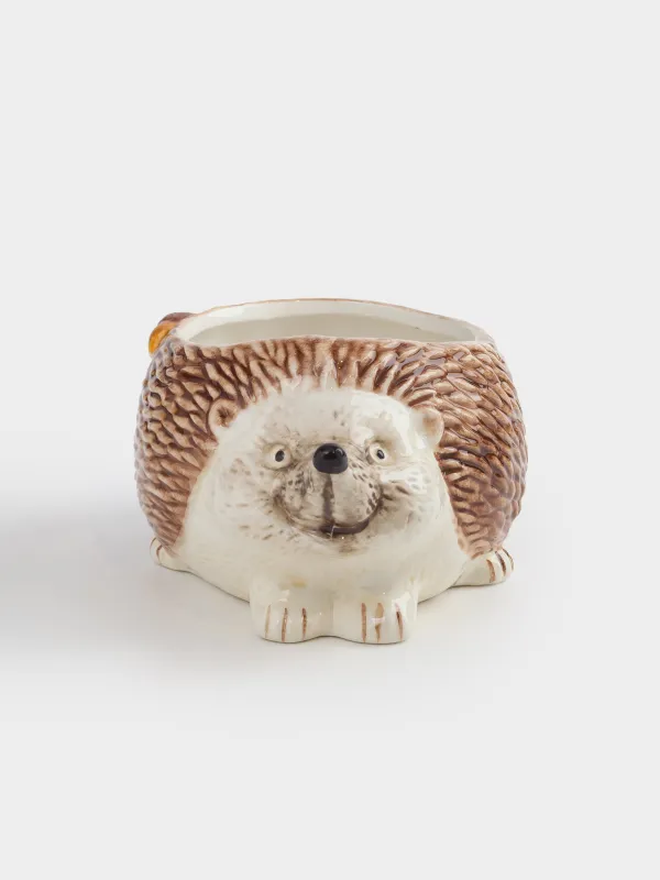 Кәмпит ыдысы, 17х9 см, 600 мл,  керамика, қоңыр, қарағай қосылған кірпі, Forest symphony, image-3