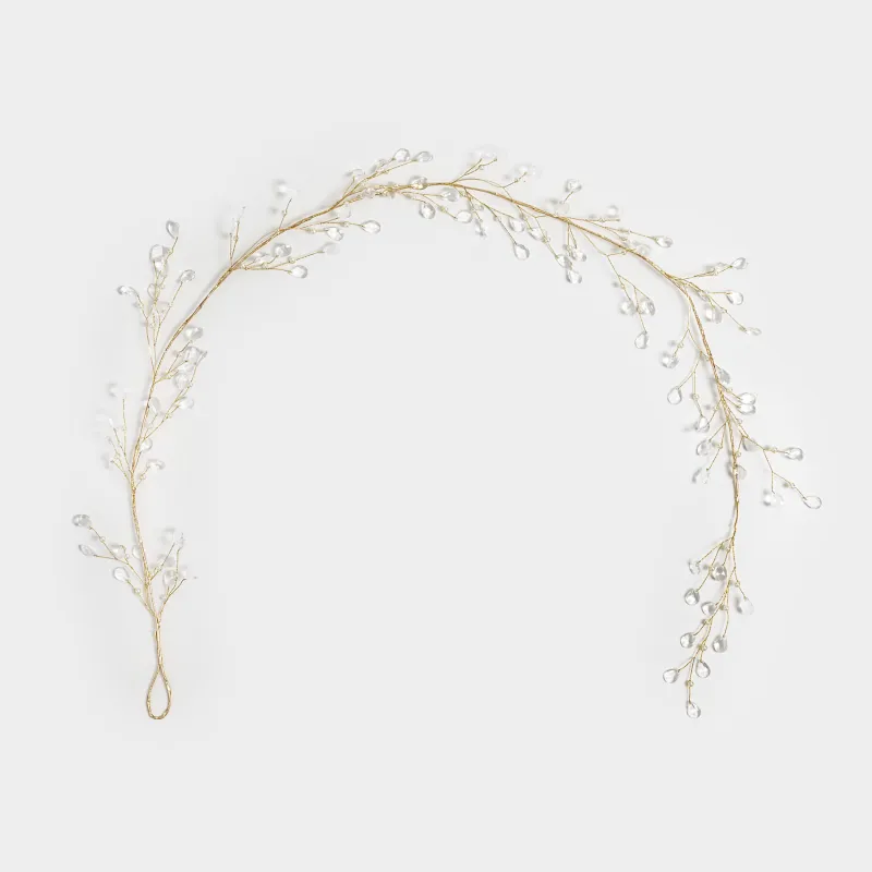 Сәндік бұтақ-гирлянд, 1,2 м, акрил/металл, Күміс кристалдар, Crystal decor