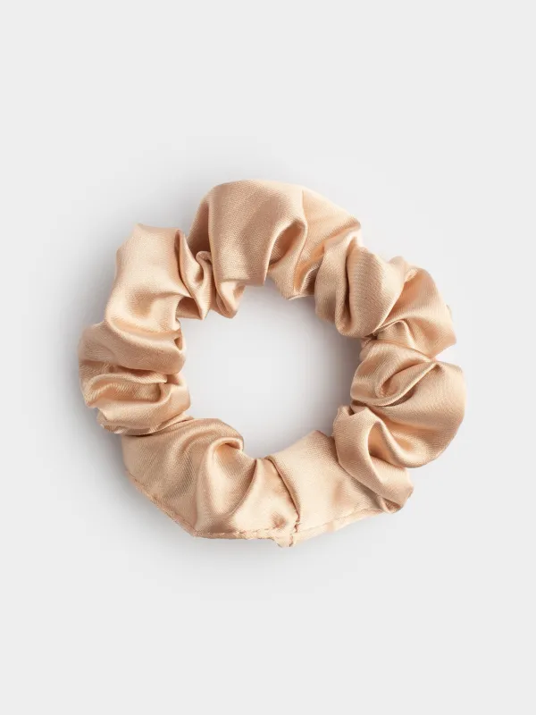 Резинка для волос, 6 см, сатин, бежевая, Silk, image-0