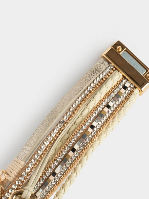 Білезік, 20 см, көп деңгейлі, полиэстер/металл, Jewelry heart, image-3