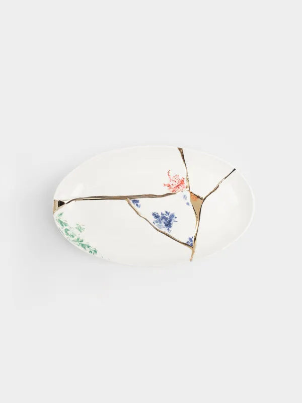 Тағам, 30х18 см, Фарфор N, сопақ, АҚ және алтын, тілек, Revival, image-1