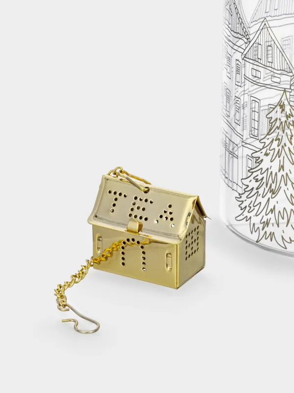 Саптыаяқ, 420 мл, қайнатуға арналған сүзгісі бар, қақпағы бар, шыны Б/болат, Үйлер, Case decor, image-2