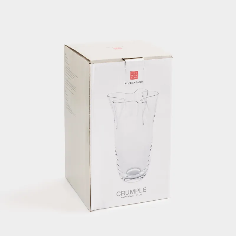 Гүл вазасы, 31 см, шыны, Мыжылған әсер, Crumple, image-4