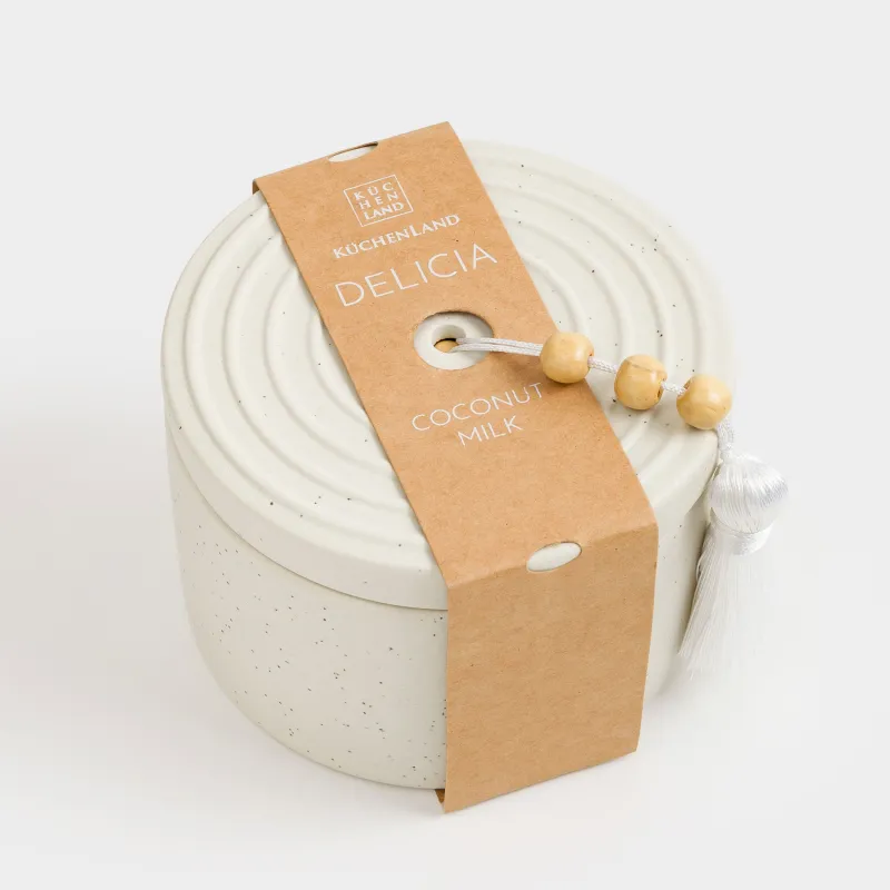 Хош иісті шам, 7 см, шам ұстағышта, шашақпен, керамика, Sage and Sea salt, Delicia, image-6