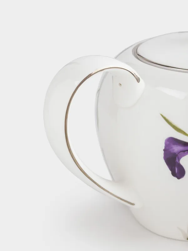 Чайник заварочный, 1,2 л, фарфор F, с серебристым кантом, Ирис, Antarctica Flowers, image-4