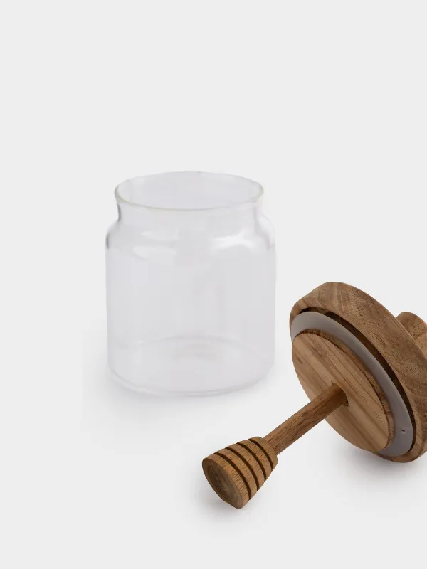 Балға арналған банкі, 400 мл, қасықпен, пайдаланылған шыны/ағаш, Noble tree, image-2