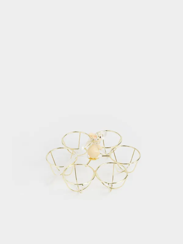 Подставка для яиц, 17х9 см, 6 отд, металл/полирезин, золотистая, Кролик, Twist gold, image-3