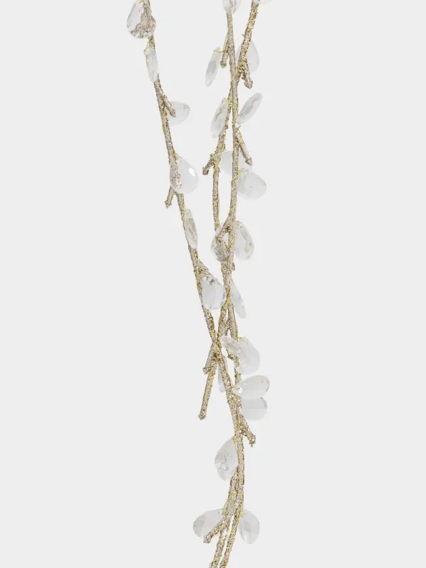 Ветка декоративная, 1 м, акрил/пластик/металл, золотистая, Кристаллы, Crystal decor, image-3