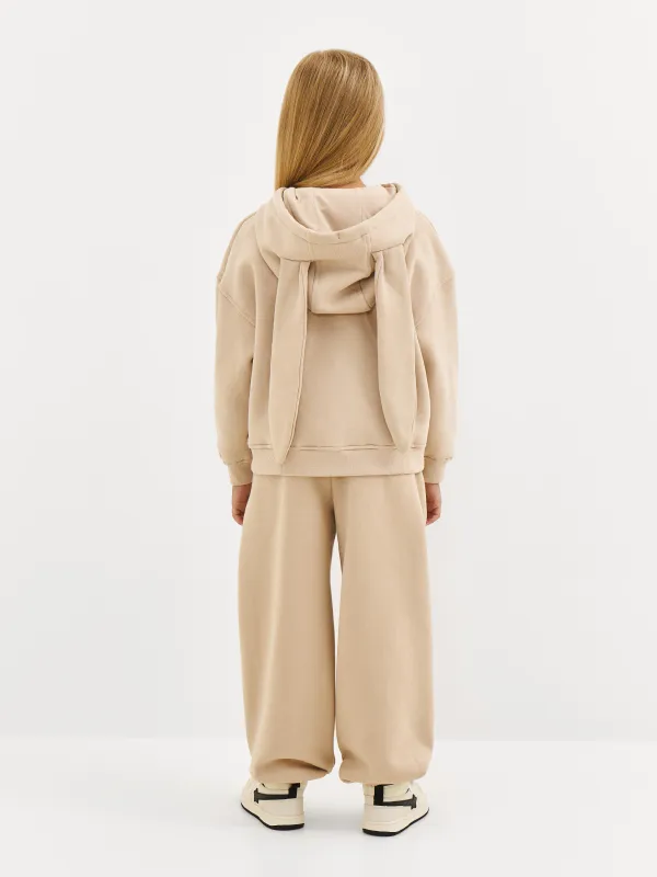 Балаларға арналған худи, өлшемі 116 см, қыздарға арналған, мақта/полиэстер, сарғылт-қоңыр, Құлақ, Abia, image-4