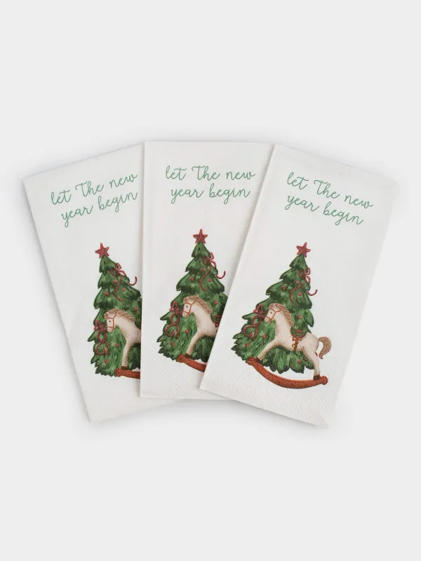 Қағаз майлықтар, 33х33 см, 20 дана, тікбұрыш, ақ, Шырша, Christmas miracle classic, image-2