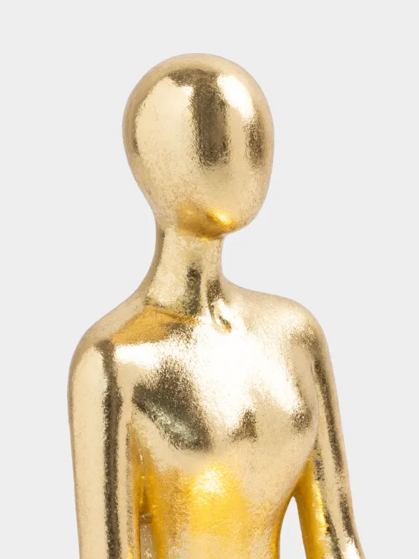 Статуэтка с подсветкой, 20 см, полирезин/стекло, золотистая, Девушка с шаром, Face, image-4