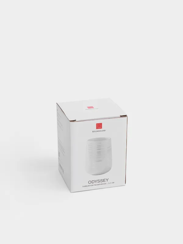 Стакан для ванной комнаты, 11 см, керамика, белый, перламутр, Odyssey, image-4