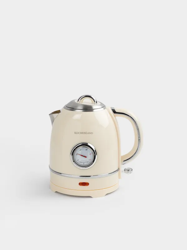 Чайник электрический, 1,5 л, 1350 Вт, сталь/пластик, молочный, Vintage kitchen, image-0