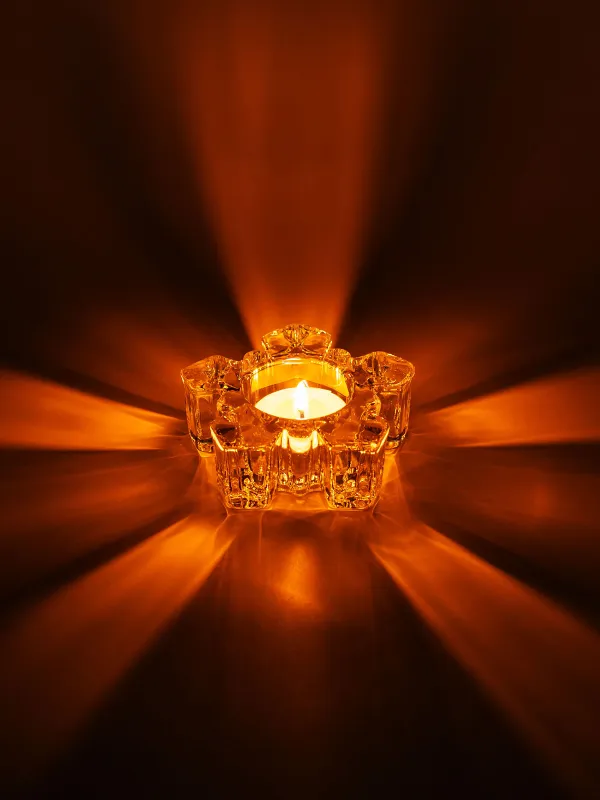 Подсвечник, 9x3 см, для чайной свечи, стекло, Снежинка, Snowfall, image-5