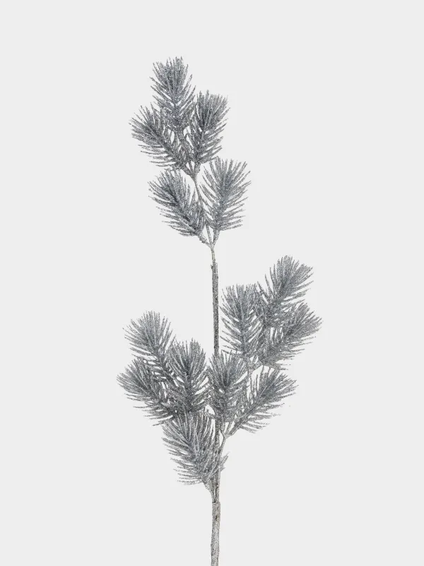 Сәндік бұтақ, 70 см, пластик, Күміс түсті қылқан инелер, Conifer grey, image-1