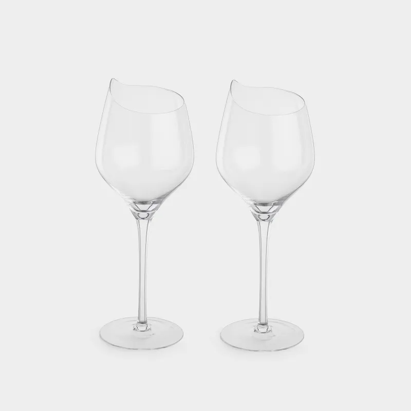 Бокал для белого вина, 400 мл, 2 шт, кристальное стекло, Charm L wavy