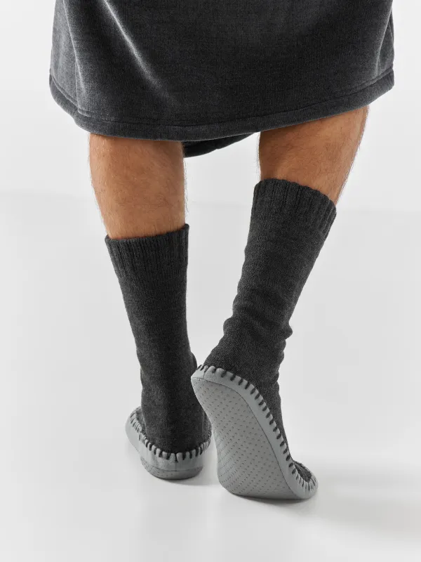 Ерлер тәпішке-шұлықтары, үйге арналған, өлшемі 39-42, акрил/полиэстер, қою сұр, Hot winter, image-5