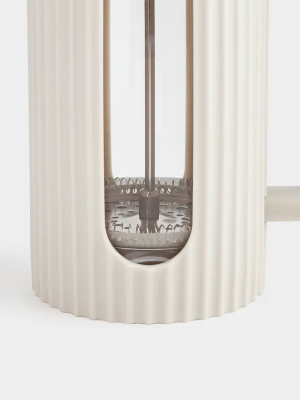 Френч-пресс, 1 л, стекло Б/сталь/пластик, бежевый, Ketto, image-2