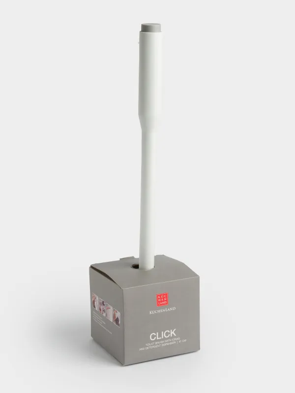 Ерш дәретхана, 41 см, жуғыш зат стендімен және диспенсерімен, резеңке / пластик, сұр-ақ, нұқыңыз, image-4