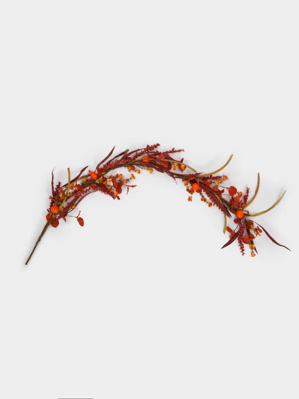 Ветка-гирлянда декоративная, 1,1 м, пластик/бумага, Осенняя композиция, Forest symphony decor, image-0