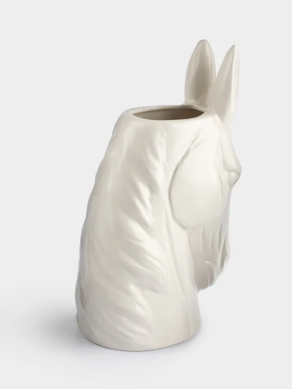 Сәндік ваза, 25 см, полирезин, ақ, Жылқы, Horse white, image-3