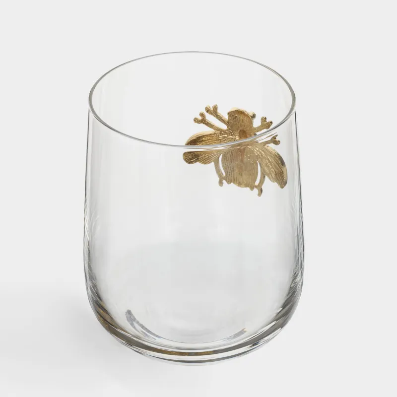 Стакан для виски, 10 см, 450 мл, стекло/металл, Шмель, Lux elements, image-2