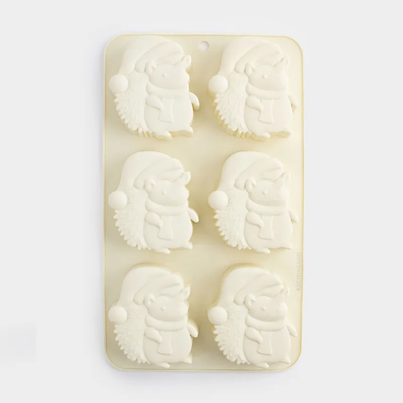 Кекстерді пісіруге арналған қалып, 27х16 см, 6 бөлім, силикон, сүт түстес, Кірпілер, Bakery