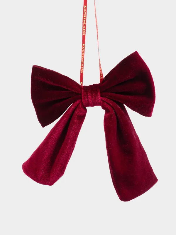 Игрушка елочная, 12х15 см, полиэстер, красная, Бархатный бант, Vogue bow, image-0