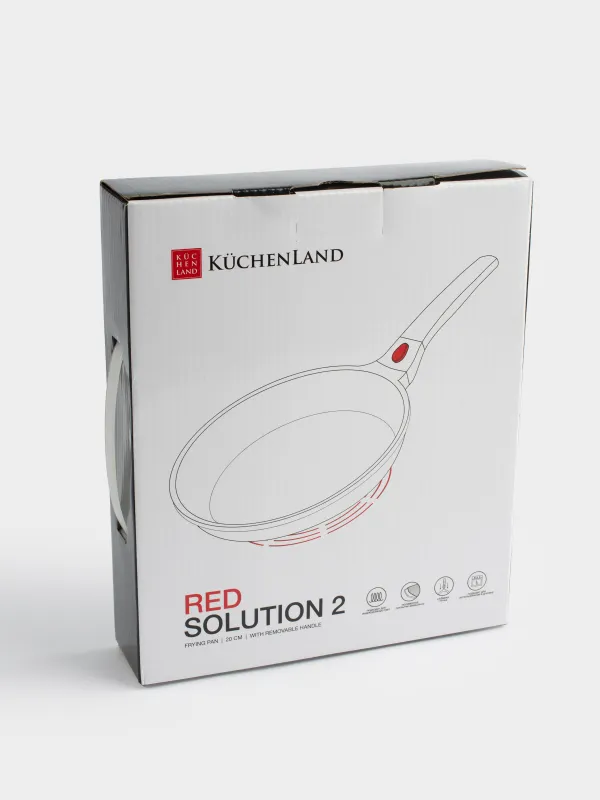 Сковорода, 20 см, съемная ручка, с покрытием, алюминий, Solution Red 2, image-8