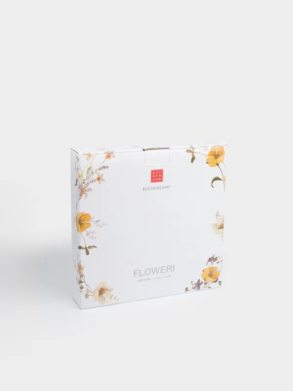 Тіскебасар тәрелкесі, 23 см, 2 дана, фарфор N, ақ, Сары гүлдер, Floweri, image-7