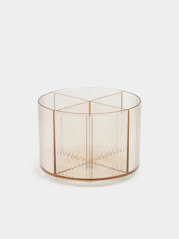 Косметикаға арналған органайзер, 15х10 см, 4 бөлім, айналмалы, пластик, кәріптас, Ribby color, image-0