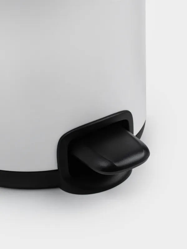 Емкость для мусора, 3 л, с педалью, металл, белая, Vesta, image-4