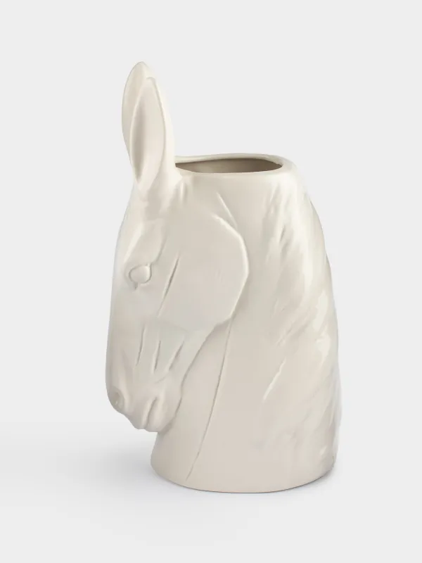 Сәндік ваза, 25 см, полирезин, ақ, Жылқы, Horse white, image-1