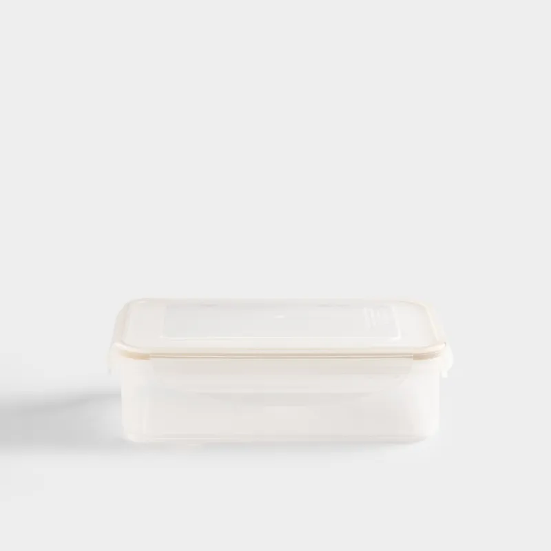 Контейнер, 800 мл, қыстырғыштары бар, пластик / силикон, тікбұрышты, сарғыш, Roomy clip