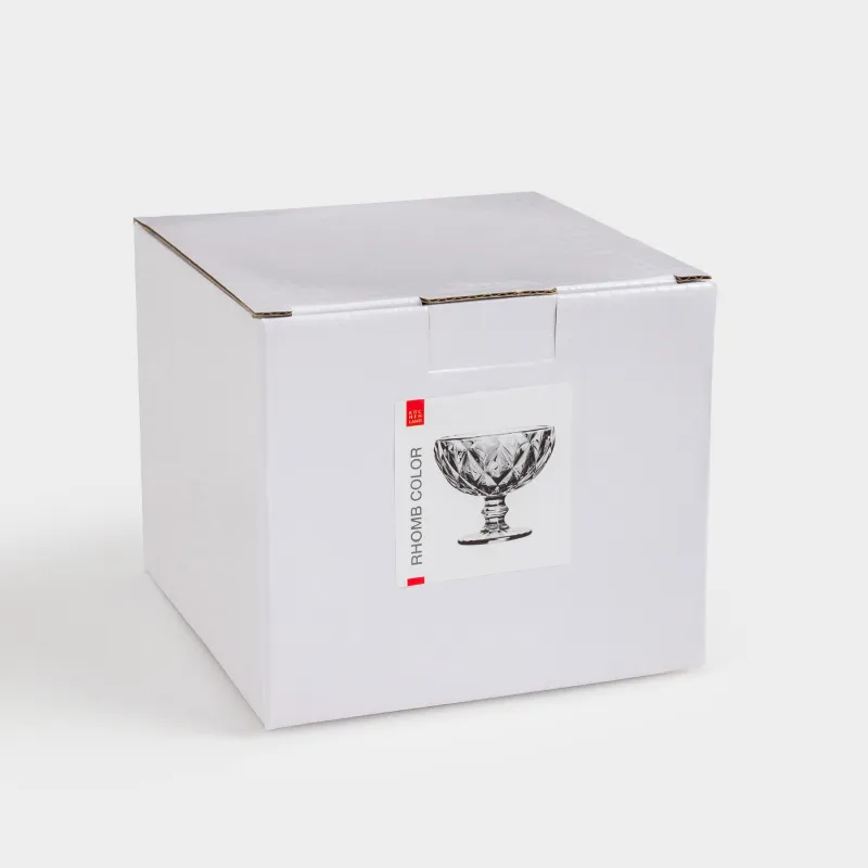 Креманка, 12 см, 320 мл, стекло Р, серая, Rhomb color, image-3