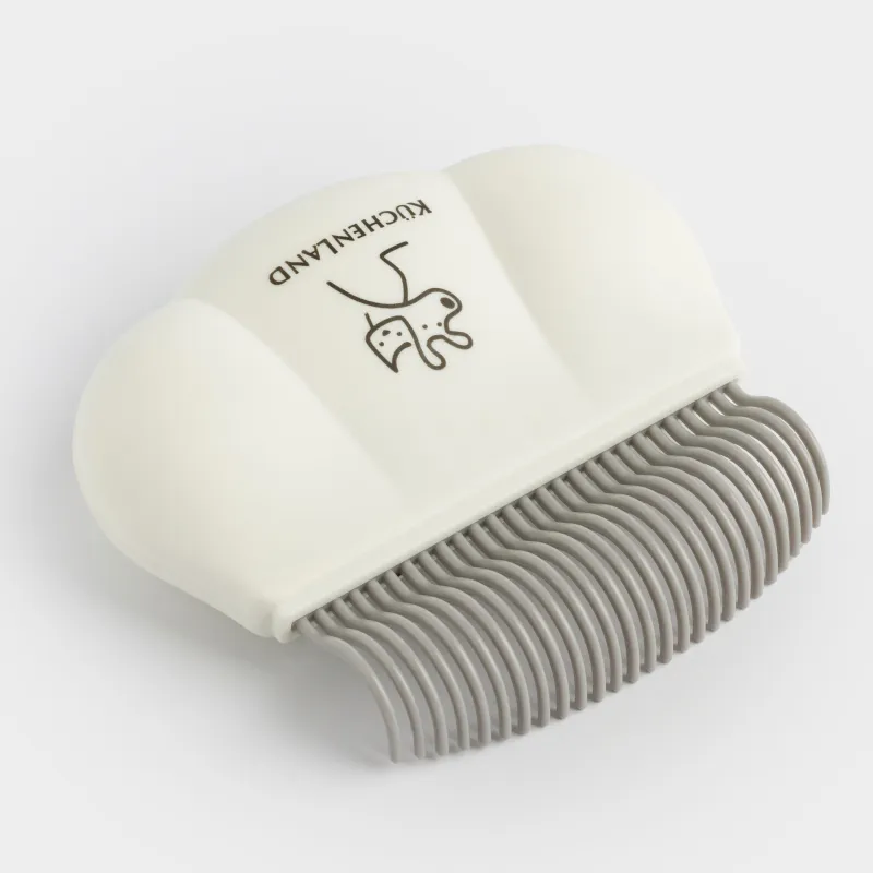 Жануарлардың жүніне арналған тарақ, 9 см, пластик, ақ, табан, Pet, image-3