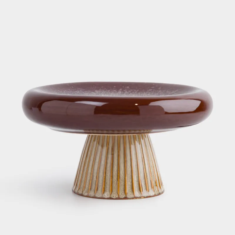 Аяқты ыдыс, 22х12 см, фарфор Р, сүтті-қоңыр, Саңырауқұлақ, Colors autumn