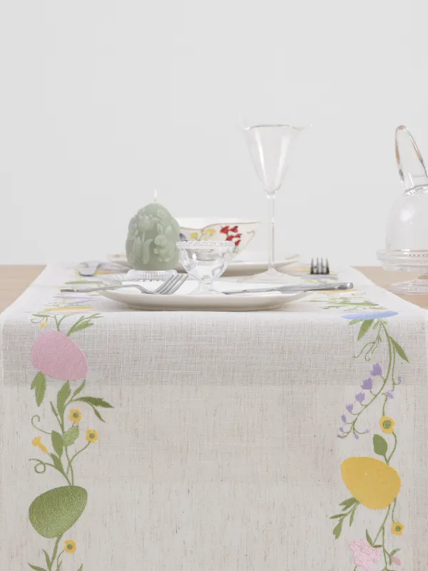 Үстел төсеніші, 40х160 см, полиэстер/зығыр, сарғылт-қоңыр, Пасха жұмыртқалары, Easter, image-4