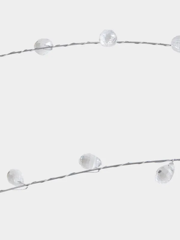 Сәндік бұтақ, 80 см, акрил/металл, Кристалдары бар күміс бұтақ, Crystal decor, image-2