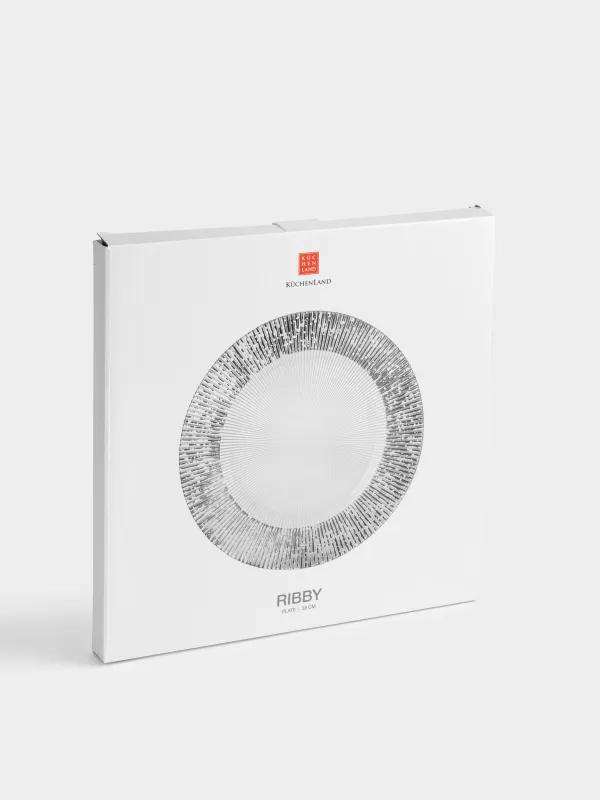 Тарелка подстановочная, 33 см, стекло Р, с серебристыми блестками, Ribby, image-5