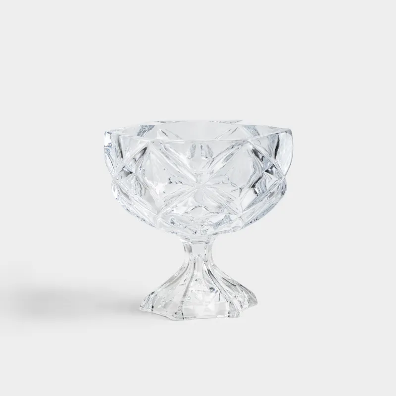 Жеміс вазасы, 19х17 см, аяқты, шыны Р, Rhomb