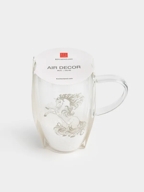 Саптыаяқ, 450 мл, шыны Б, ішінде жылтыр және қар бар, Жылқылар, Air decor, image-4