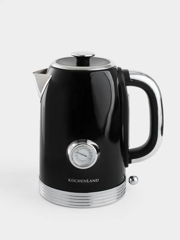 Чайник электрический, 1,7 л, 1850-2200 Вт, сталь/пластик, черный, Vintage kitchen, image-1