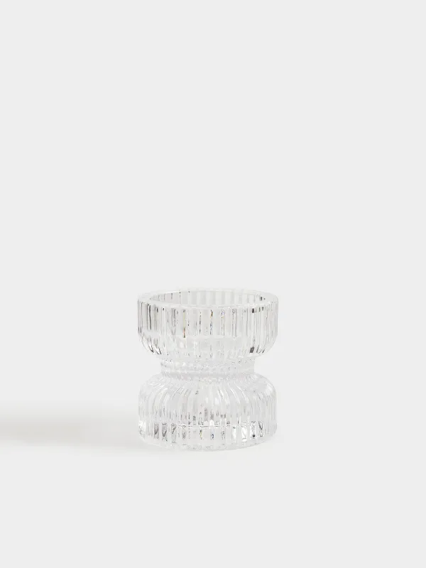 Шам ұстағыш, 6 см, жіңішке/шай шамына арналған, шыны, Ribedic, image-0