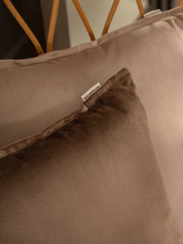 Подушка декоративная, 45х45 см, вельвет, коричневая, Silk velvet, image-3