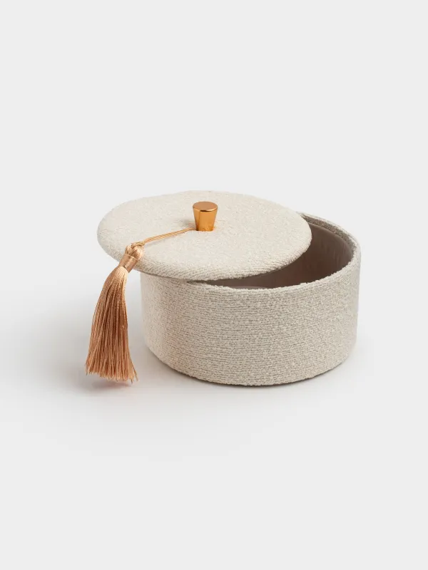 Зергерлік қобдиша, 13х6 см, шашағы бар, букле/МДФ, сарғылт-қоңыр, Boucle, image-1